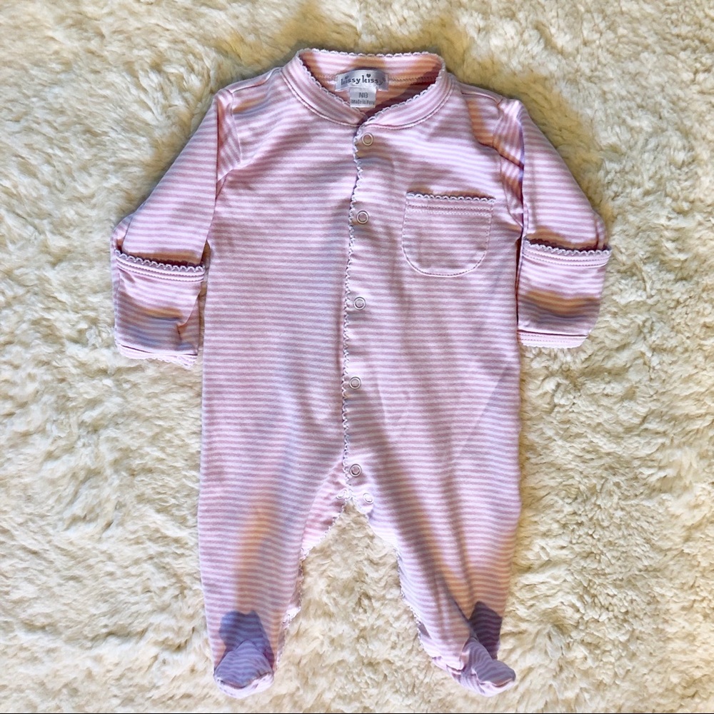 SOLD! Kissy Kissy Pink Stripe Footie